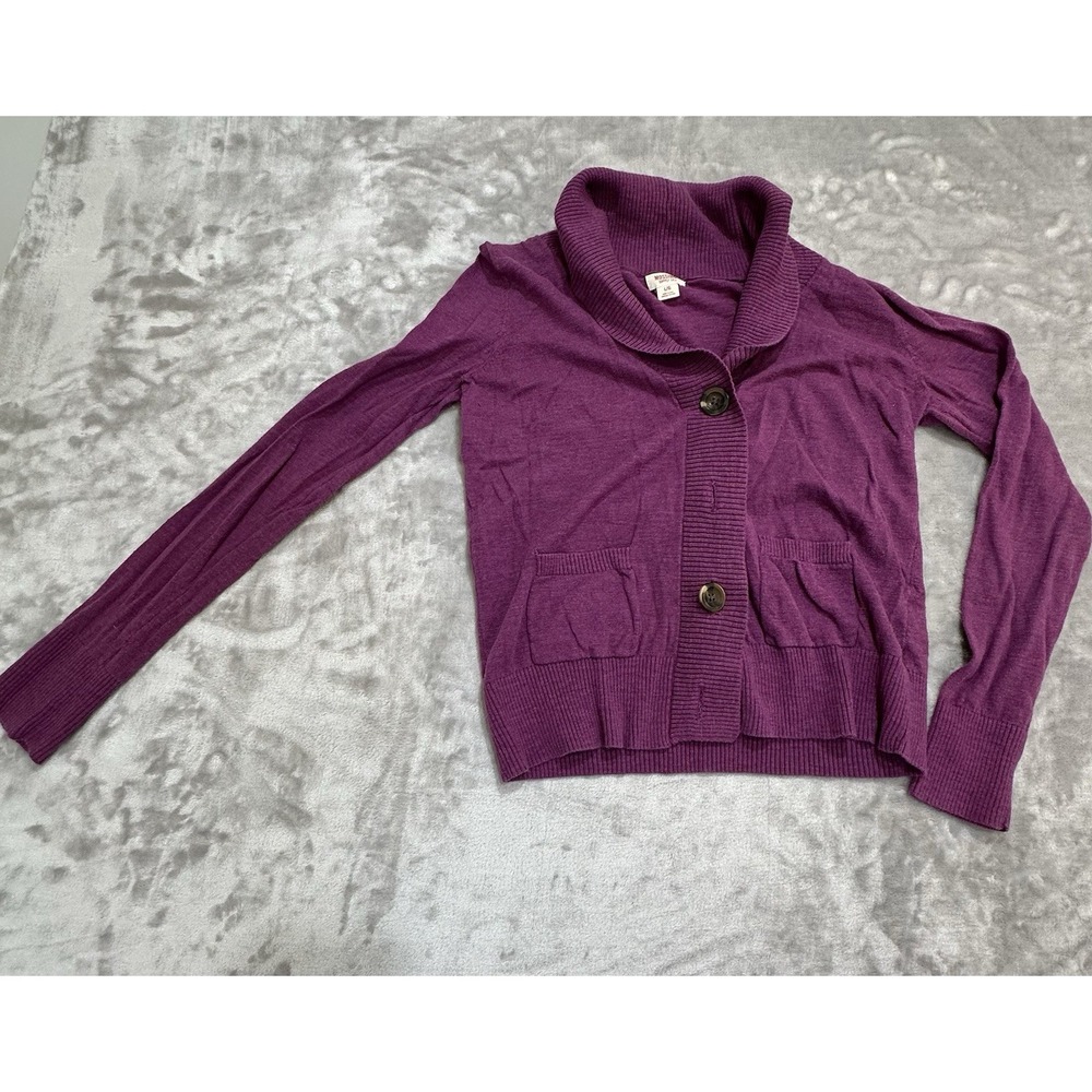 Mossimo Cardigan Sweater Womens Size Large Purple Long Sleeve Button Up Pockets